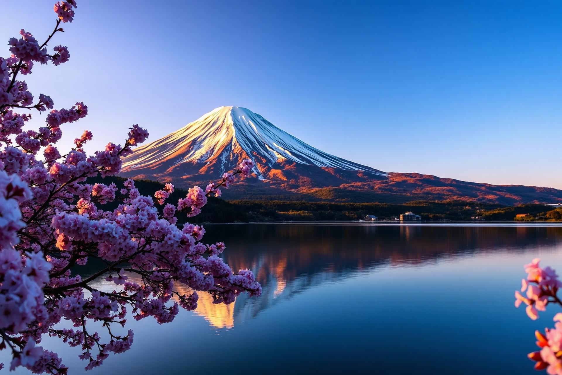 Mount Fuji at golden hour